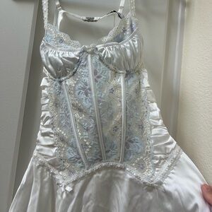 Outcast White and Blue Lace Dress